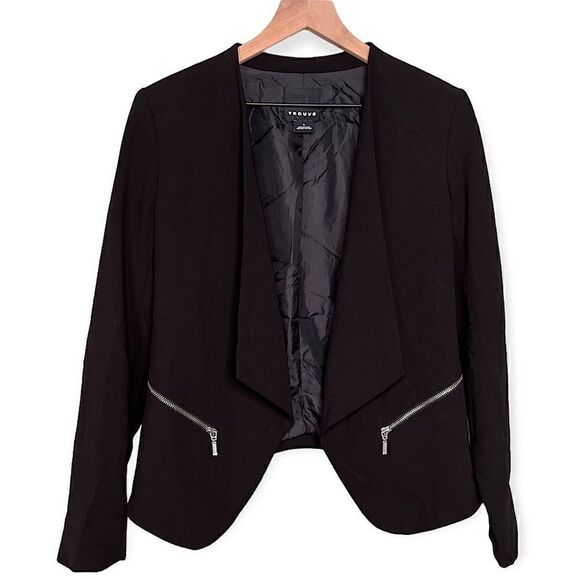 Trouvé Women’s Draped Collar Blazer Jacket with Pockets in‎ Black Size Small - Picture 1 of 7